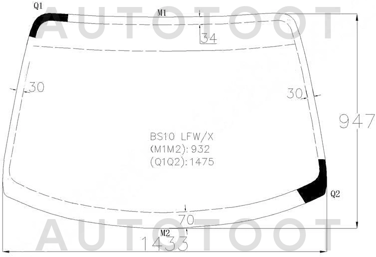 Стекло лобовое в клей -  для TOYOTA IPSUM, TOYOTA PICNIC