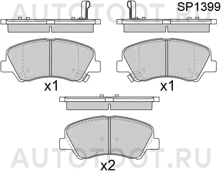 Колодки тормозные (Спереди) Hyundai Creta 15-22 / Elantra 06-16 - Артикул SP1399 - Производитель Sangsin - Фото, Отзывы, Цены