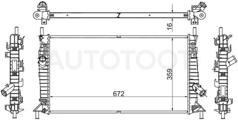Радиатор Ford Focus 04-11 / Mazda 3 03-09 - Артикул SGMZ0008R - Производитель Sat - Фото, Отзывы, Цены