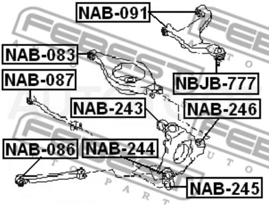 Сайлентблок задней поперечной тяги (к кузову) -NAB087 Febest для INFINITI FX35/45