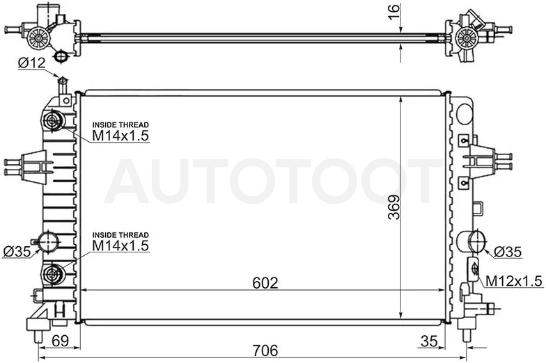 Радиатор Opel Astra 04-13 / Zafira 05-14