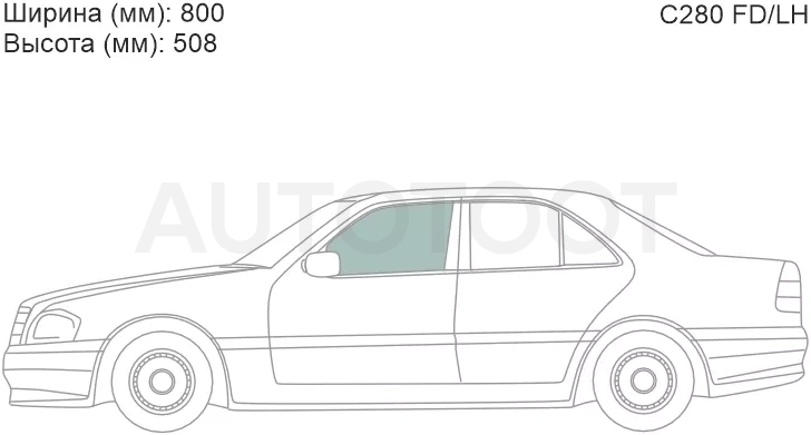 Стекло переднее левое опускное -  для MERCEDES C-CLASS
