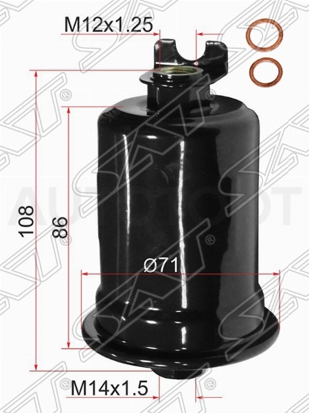 Фильтр топливный -ST2330079355 Sat для TOYOTA CARINA E, TOYOTA AVENSIS, KIA SPORTAGE, TOYOTA CALDINA, TOYOTA LAND CRUISER, TOYOTA CORONA PREMIO, MITSUBISHI LANCER, MITSUBISHI COLT