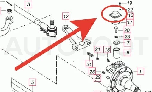 Крышка шкворня верхняя -64603001054 Rostar для КАМАЗ Камаз-5490, КАМАЗ КамАЗ-6520