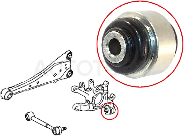 Сайлентблок цапфы Toyota Avensis (T270) 08-18 / Corolla 06-13