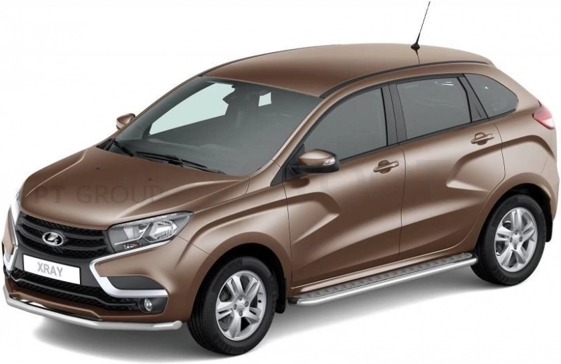 LADA XRay 2016 Защита порогов с алюм. площадкой Ø51мм (НПС) - Артикул LXR220302 - Производитель PT Group - Фото, Отзывы, Цены