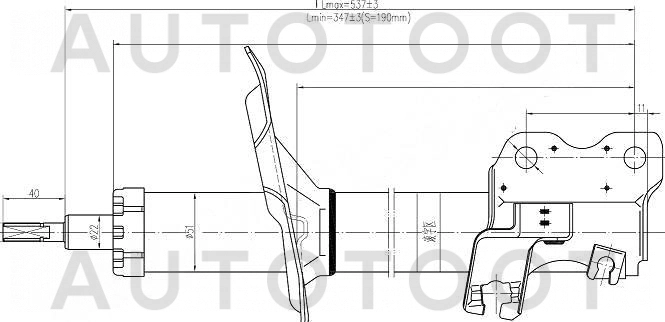 Амортизатор передний левый -JAS0069 Just Drive для NISSAN MAXIMA, NISSAN CEFIRO