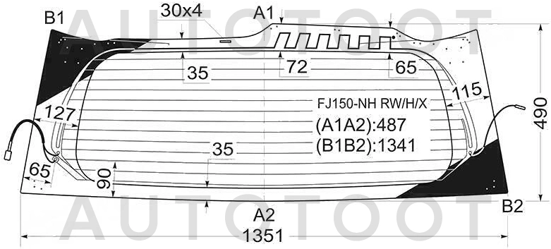Стекло заднее (крышка багажника) с обогревом -  для TOYOTA LAND CRUISER PRADO