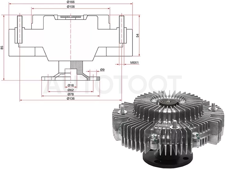 Вискомуфта Toyota Land Cruiser (J100) 84-23 / Land Cruiser Prado 87-96
