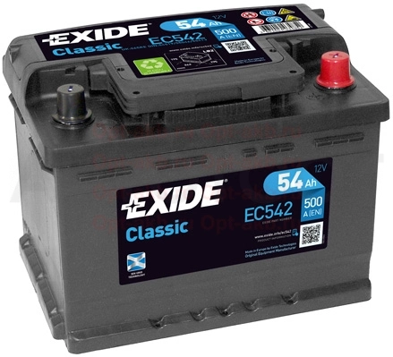 Аккумулятор EXIDE 54Ah 500A обратная полярность(-+)