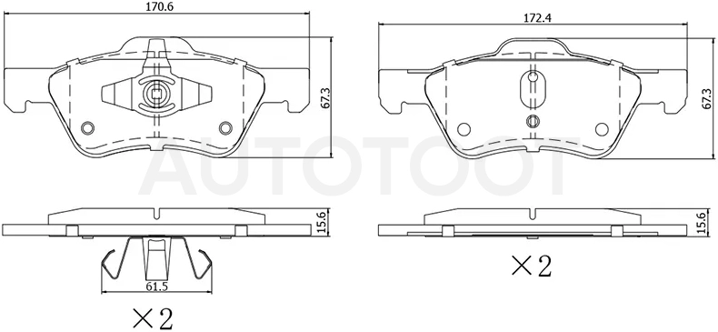 Колодки тормозные перед FORD MAVERICK 01-08/ MAZDA TRIBUTE 04-08 -STEFY63323Z Sat для BYD BYD