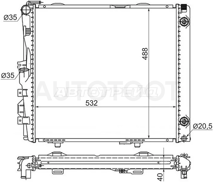 Радиатор Mercedes-Benz E-Class 84-95 - Артикул MB0001 - Производитель Sat - Фото, Отзывы, Цены