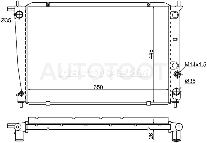 Радиатор Hyundai H1 97-07 / Starex 97-07 - Артикул HY0013MT - Производитель Sat - Фото, Отзывы, Цены