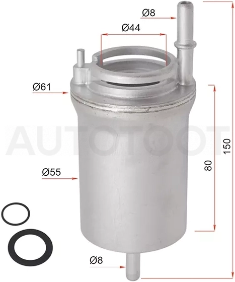Фильтр топливный AUDI A2/A3 2000-2013 / SKODA FABIA 1999-2008 OCTAVIA 2004-2013 / VAG GOLF / JETTA / POLO 2001-2012
