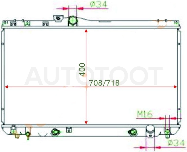 Радиатор охлаждения 2.0-3.0L -JPR0141 Just Drive для TOYOTA CRESTA, TOYOTA CHASER, TOYOTA MARK 2