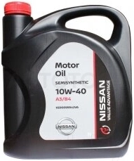 10W-40 моторное масло полусинтетика Nissan Value Advantage 5л