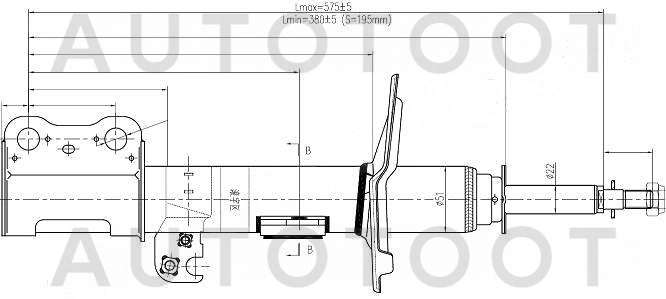 Амортизатор передний левый -ST4852049405 Sat для TOYOTA IPSUM