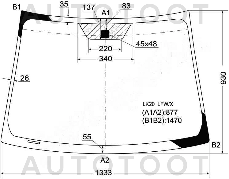 Стекло лобовое в клей -  для TOYOTA VITZ, TOYOTA YARIS