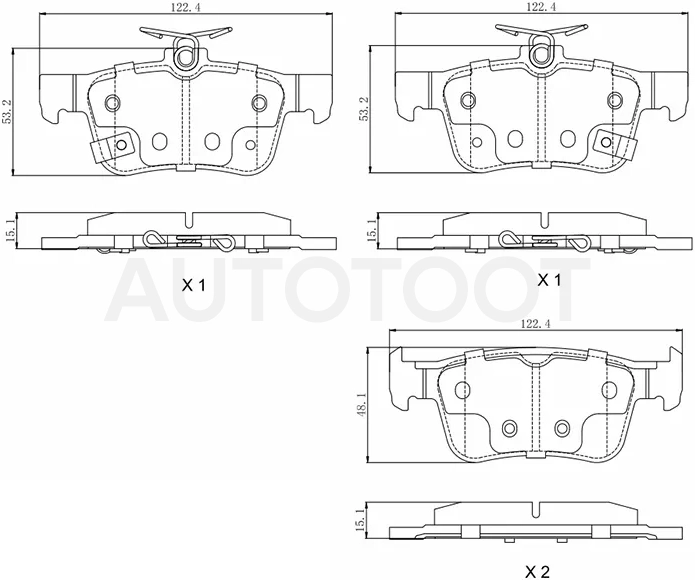 Колодки тормозные (Сзади) Honda Civic 15-19 / Changan CS55 17-24 - Артикул ST280218 - Производитель Sat - Фото, Отзывы, Цены