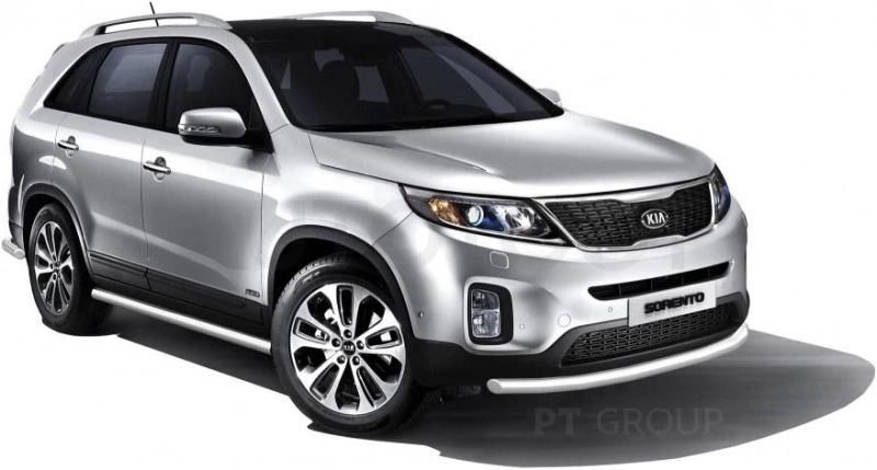 KIA Sorento 2014-2020 Защита переднего бампера одинарная Ø63мм (НПС) - Артикул 06020106 - Производитель PT Group - Фото, Отзывы, Цены