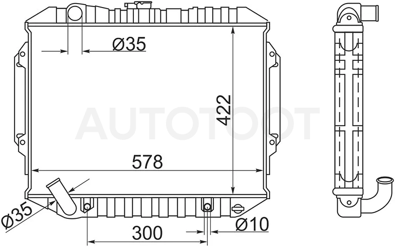 Радиатор Mitsubishi Pajero 91-00 - Артикул MC0006V6ATMBR - Производитель Sat - Фото, Отзывы, Цены