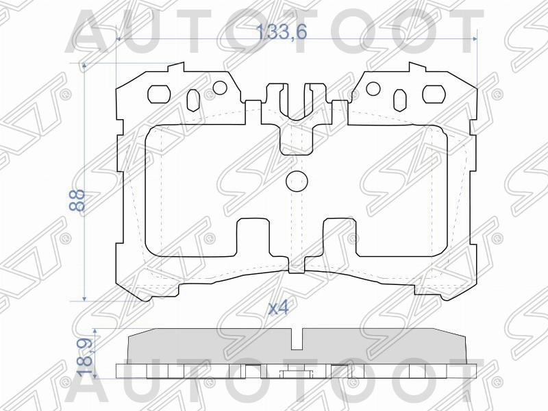 Колодки тормозные передние -ST0446550260 Sat для LEXUS LS460