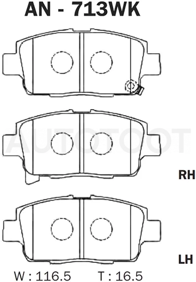 Колодки тормозные (Спереди) Toyota Allion (T240) 01-07 / Corolla (E120) 00-07 / Corolla Fielder (E120) 00-06 / Corolla JPN (E120) 00-07 / BYD F3 05-14 / Geely CK 08-13 / Great Wall Florid 10-12 / Peri 08-10 / Lifan Solano 10-16 / Toyota Allex 01-06 / bB 0