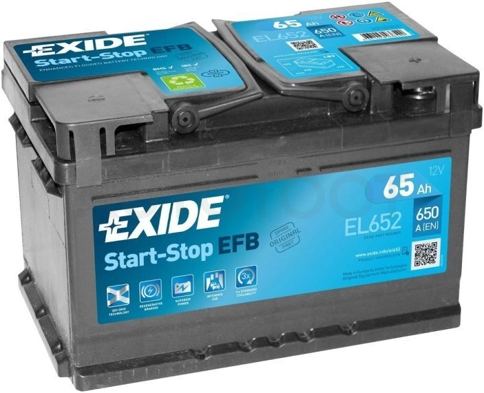 Аккумулятор EXIDE 65Ah 650A обратная полярность(-+)