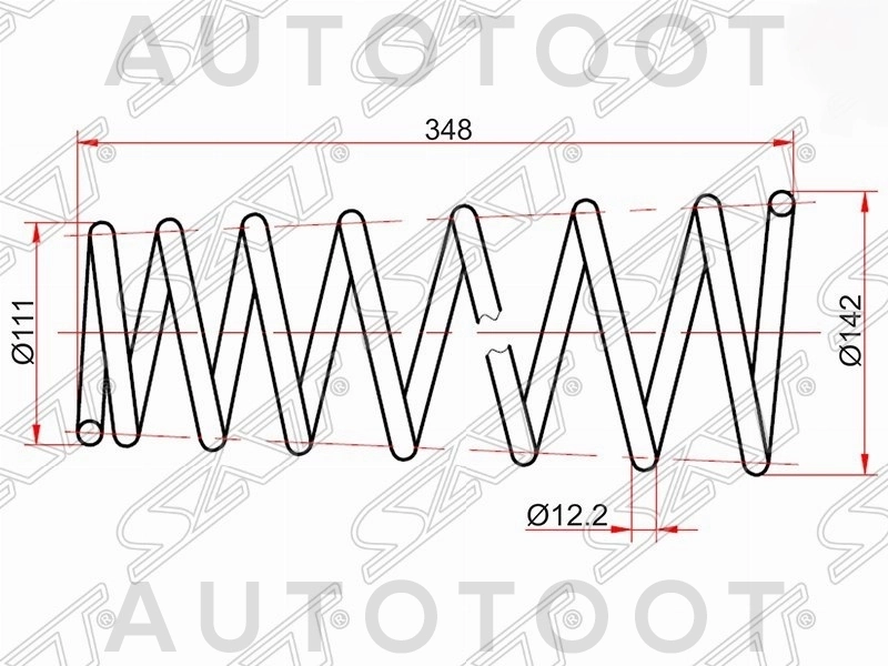 Пружина задней подвески (комплект, 2шт) -ST27602 Sat для TOYOTA CARINA, TOYOTA CORONA, TOYOTA CALDINA
