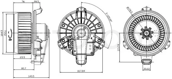 Мотор отопителя салона (Левый руль) Lexus RX 08-15 / Toyota Camry 06-21