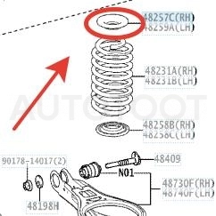 Прокладка задней пружины верхняя -  для TOYOTA CAMRY
