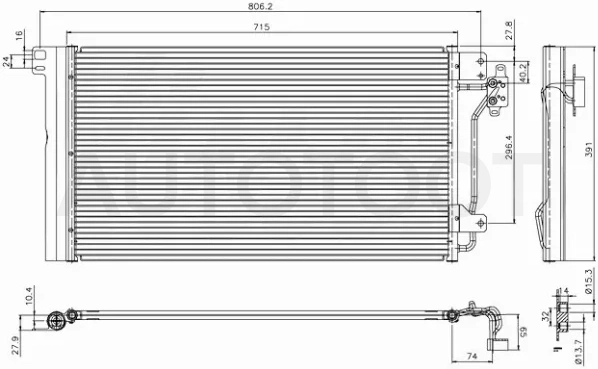 Радиатор кондиционера Volkswagen Transporter 03-15 / Multivan 03-15