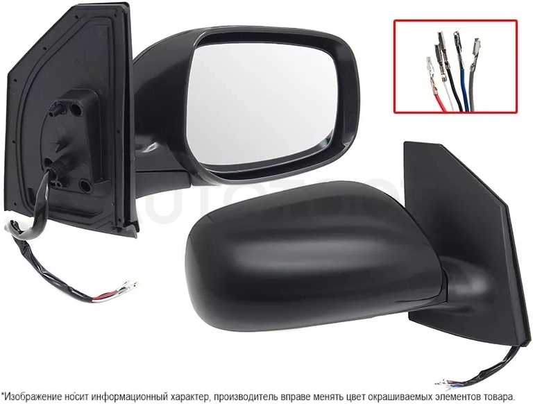 Зеркало Toyota Corolla Fielder (E140) 06-12 / Corolla Axio (E140) 06-12 (Справа/ Регулировка/ Складывание/ 5 контактов)