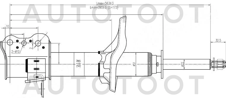 Амортизатор задний левый -42140410SX Stellox для MAZDA 626 (CAPELLA)