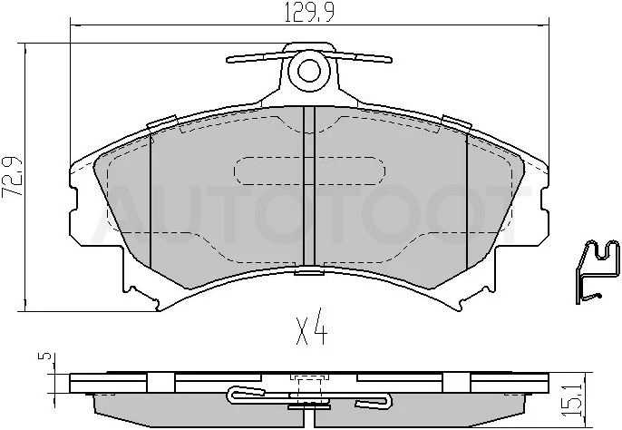 Колодки тормозные (Спереди) Mitsubishi Carisma 95-04 / Colt 02-12 - Артикул ST4605A734 - Производитель Sat - Фото, Отзывы, Цены