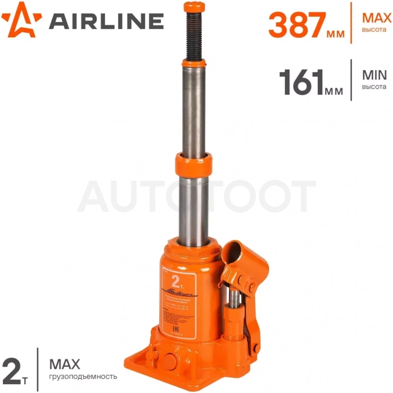 Домкрат телескопич. 2т 161-387мм, сумка - Артикул AJTB02 - Производитель Airline - Фото, Отзывы, Цены