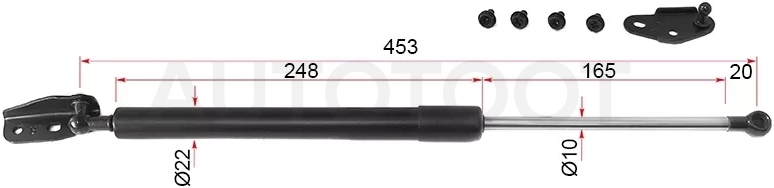 Амортизатор крышки багажника Toyota Caldina (T210) 97-02 (Слева) - Артикул ST6896080011 - Производитель Sat - Фото, Отзывы, Цены