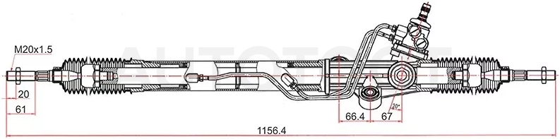 Рейка рулевая Toyota Land Cruiser 98-02 LHD - Артикул ST4425060060 - Производитель Sat - Фото, Отзывы, Цены