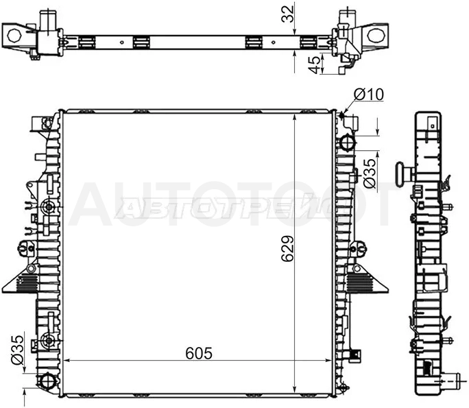 Радиатор Land Rover Discovery 04-09 / Range Rover Sport 05-13