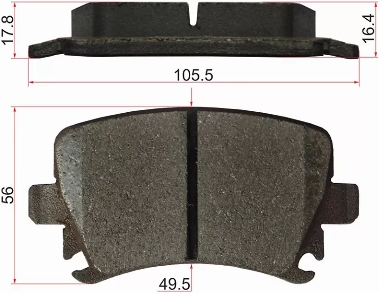 Колодки тормозные (Сзади) Audi A3 03-13 / A4 00-09 / A6 04-10 / A8 02-10 / Haval F7 18-22 / F7x 19-22 / Skoda Octavia 04-20 / Volkswagen Golf 03-19 / Jetta 05-10 / Passat 05-15 / Tiguan 06-17 / Audi A6 allroad quattro 06-12 / RS3 11-12 / S3 08-12 / S4 03