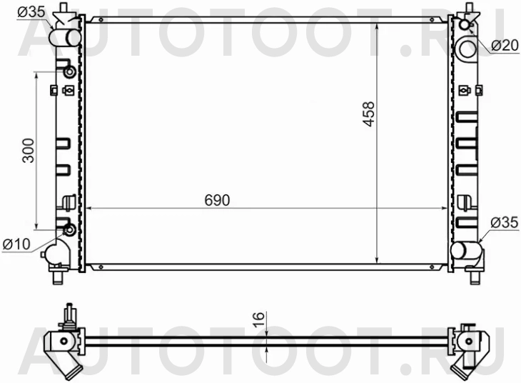 Радиатор охлаждения -MZ00071 Sat для MAZDA MPV