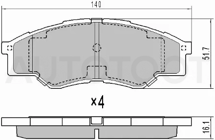 Колодки тормозные (Спереди) Toyota Hilux Pick Up 08-20 / Hilux Surf 05-09