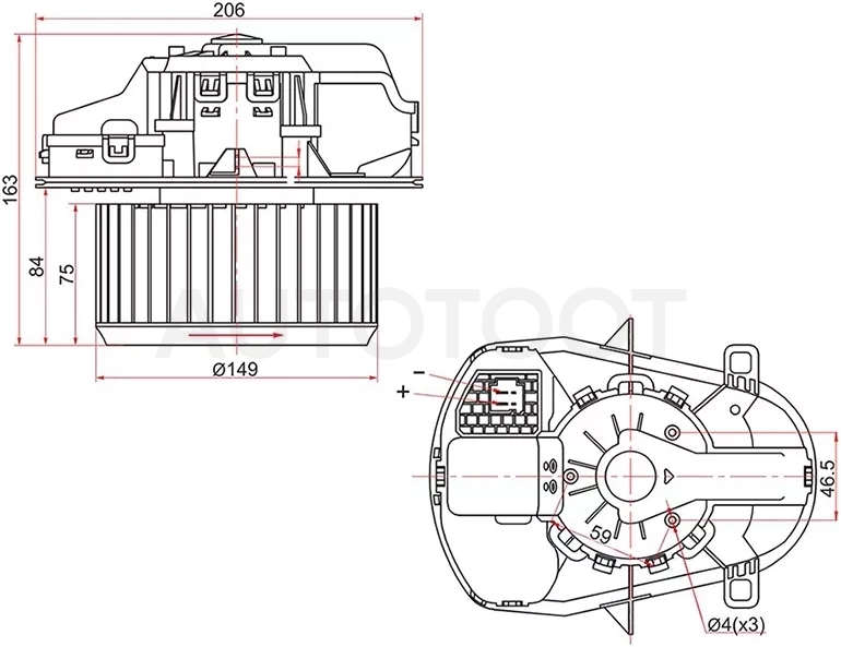 Мотор отопителя салона (Левый руль) Volkswagen Touareg 10-18 - Артикул ST7P0820021F - Производитель Sat - Фото, Отзывы, Цены