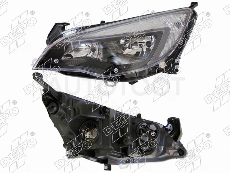 Фара левая (под корректор внутри черная) -4421161LMLEMN2 Depo для OPEL ASTRA