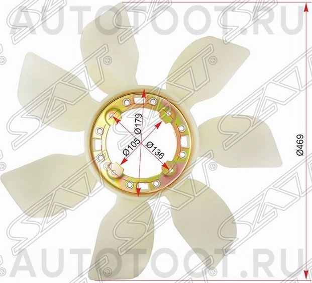 Крыльчатка вентилятора 5VZ-FE -  для TOYOTA LAND CRUISER