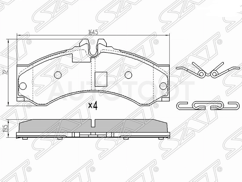 Колодки тормозные передние (тип 2) -STA0044201520 Sat для MERCEDES SPRINTER