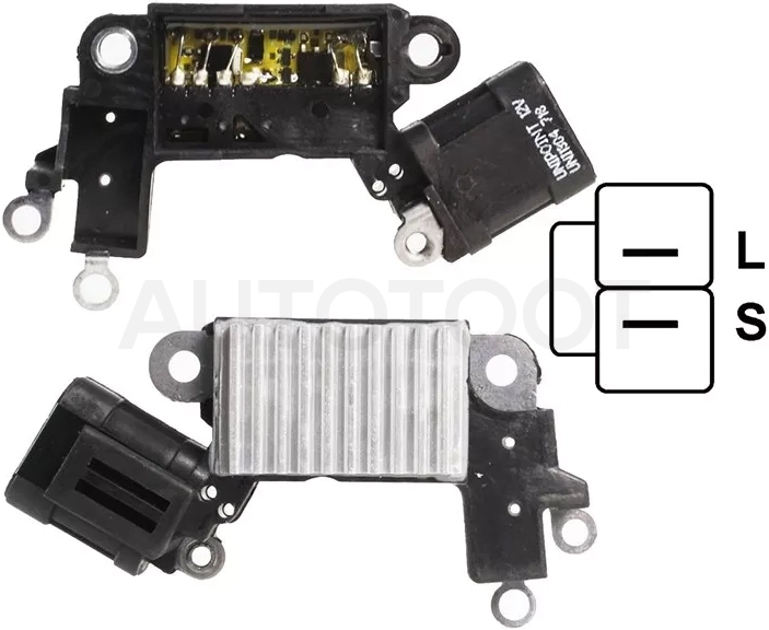 Реле-регулятор напряжения генератора NISSAN MURANO 04-08/TEANA 03-13/X-TRAIL 01-14(HITACHI)(из 2-ух частей)
