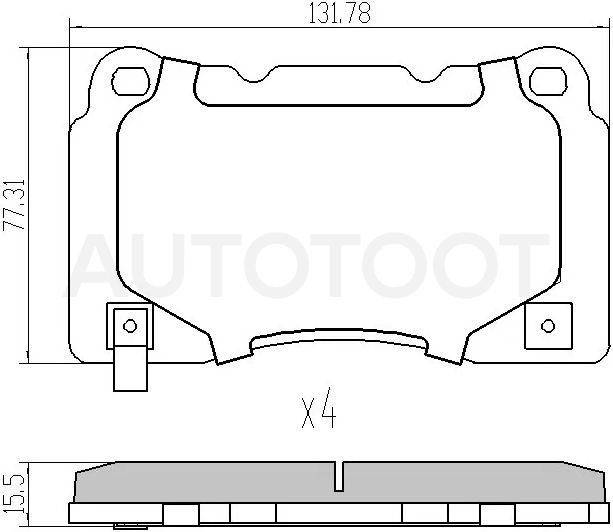 Колодки тормозные (Спереди) Mitsubishi Lancer 95-10 / Opel Astra 09-15 / Insignia 08-17 / Subaru Forester 02-08 / Impreza 00-12 / Legacy 03-09 / Mitsubishi Galant Fortis 07-15 / Lancer Evolution 07-17 / Subaru Exiga 08-15 / Impreza WRX STI 02-14