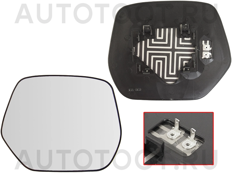 Зеркальный элемент (полотно) правое, с подогревом -  для HONDA CR-V