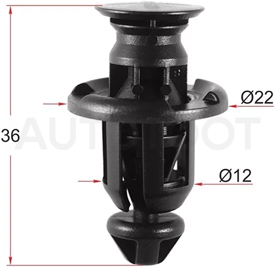 Клипса крепежная TOYOTA/LEXUS (Продажа по 10шт) - Артикул STM12593 - Производитель Sat - Фото, Отзывы, Цены